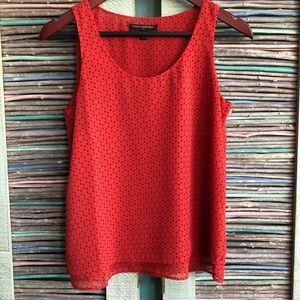 Banana Republic red pattern sleeveless blouse